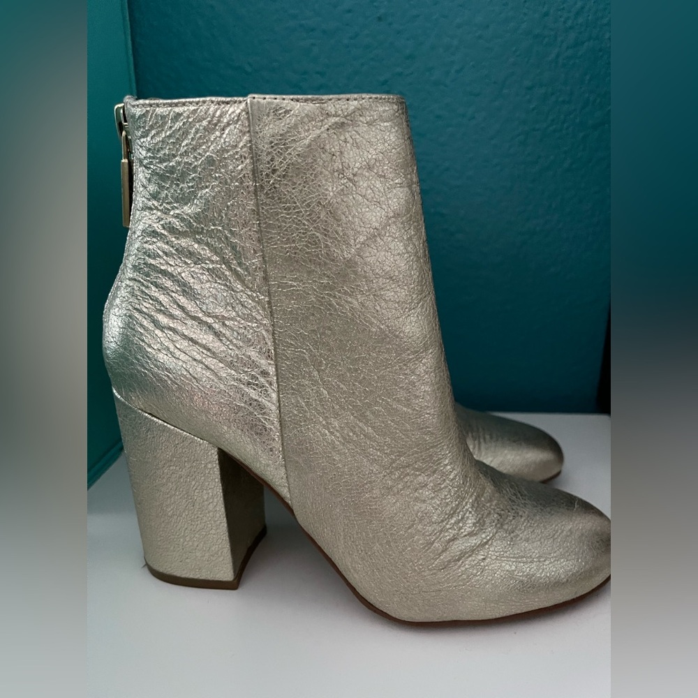 Leather Kenneth Cole gold metallic boots - Picture 2 of 6